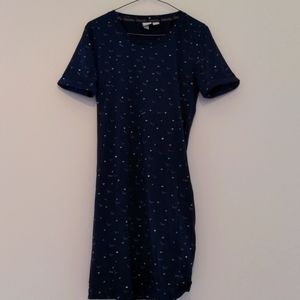 Bench t-shirt dress, like new, pockets, navy with pink and white